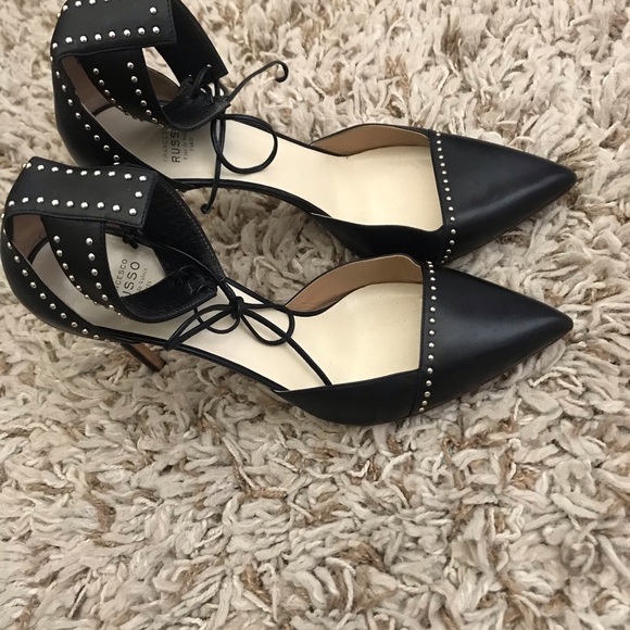Francesco Russo Studded Black  Heels - Picture 3 of 7